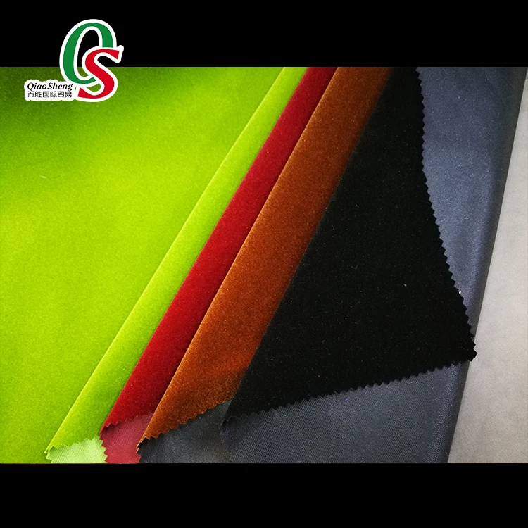 100nylon Shiny Velvet Plain Dyed Warp Knitting Flocking Fabric For Shoes And Bags Buy Nylon