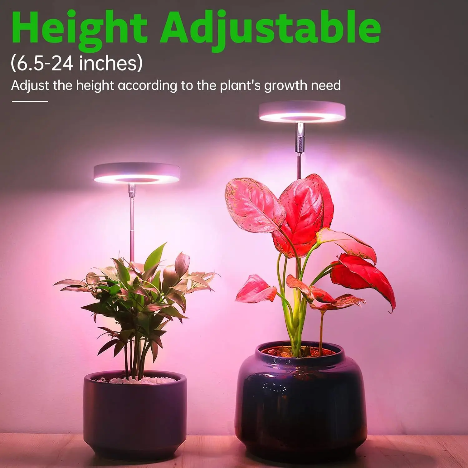 product 6 inch angel ring led indoor plant growth light fleshy green aluminum flower smd source 3000k color for sun growing-7