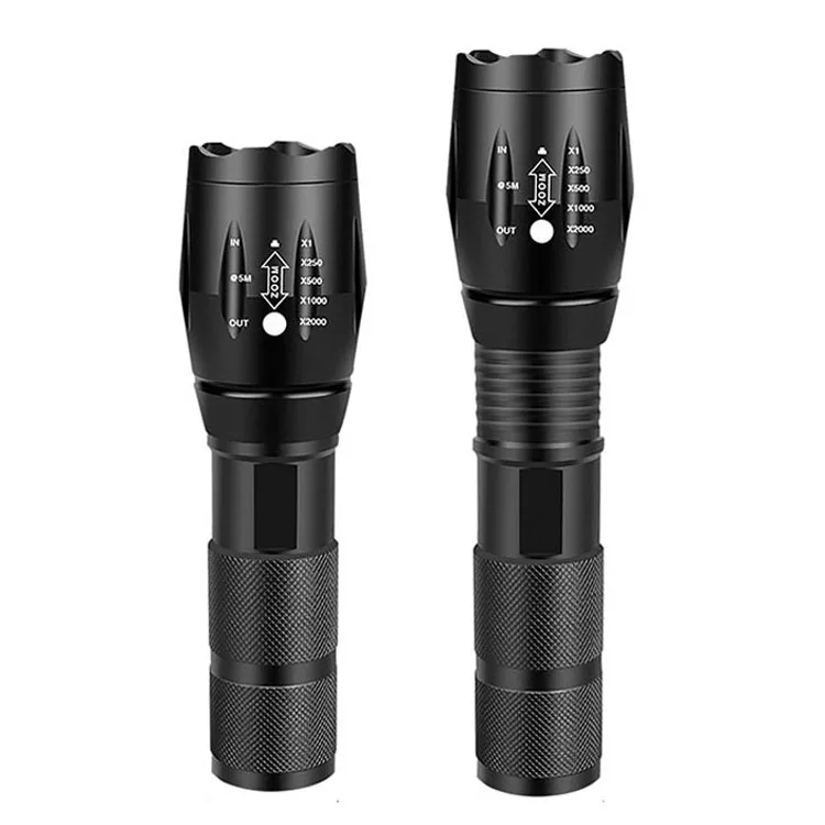 Cheap High Power Zoom Rechargeable LED Strong Torch Zoomable Flashlight