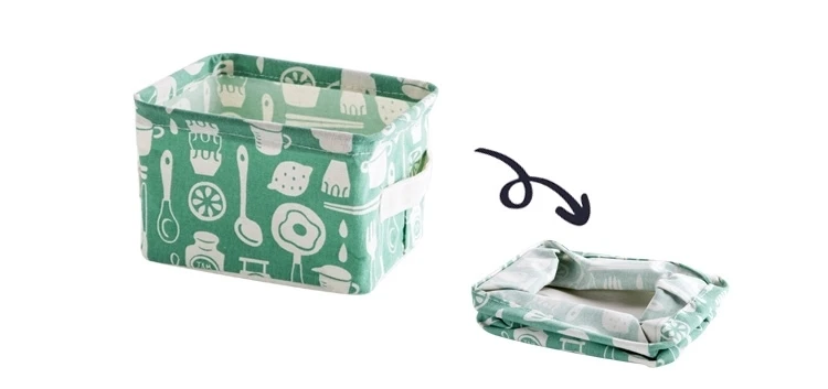 Fresh cotton and linen debris baskets desktop simple storage box