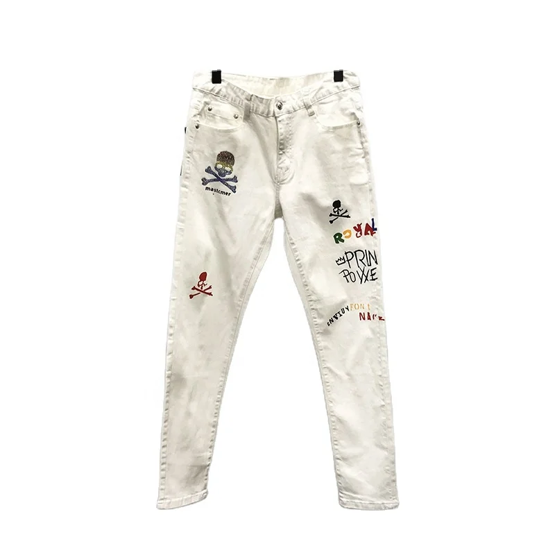 white custom jeans