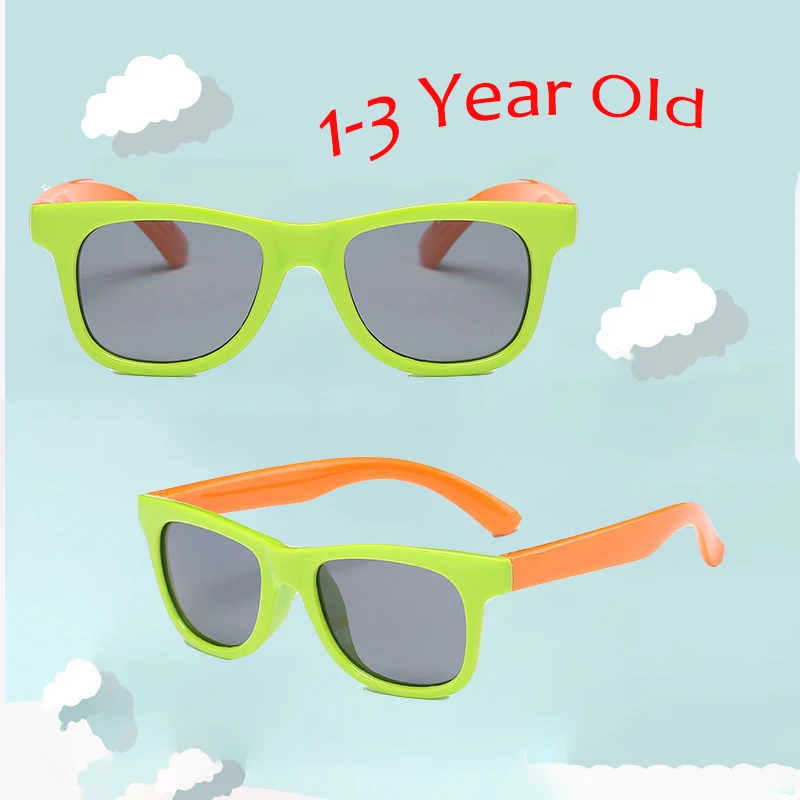 Candy Color Baby Glasses Soft Silica Gel Polarized 1 2 3 Years Old Kids Sunglasses
