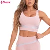 New arrivals custom elastic sexy brief pink sliver sportswear female fitness yoga bra lady push up workout gym tops sports bra