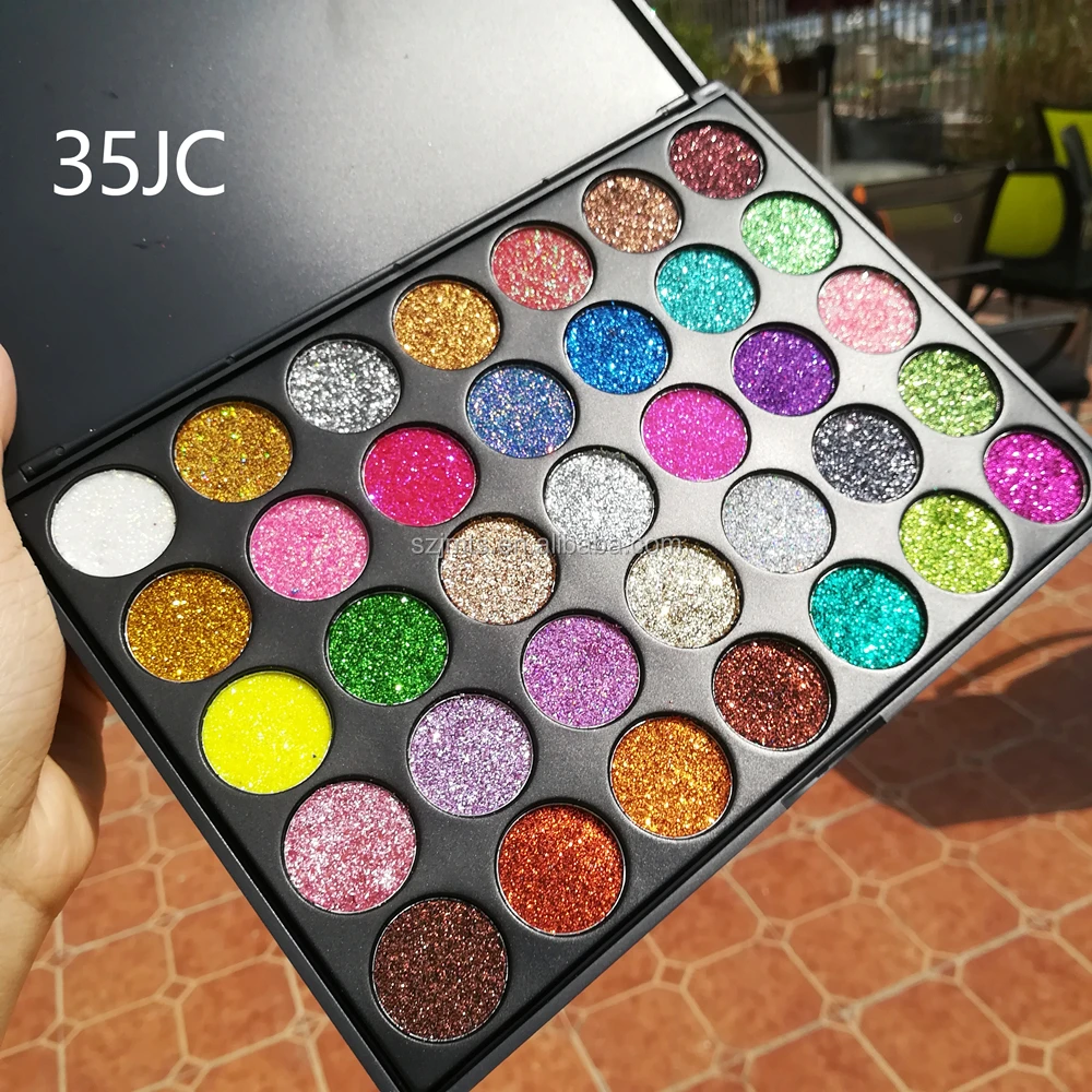 New Design 35 Colors Pigment Eyeshadow Private Label Holographic