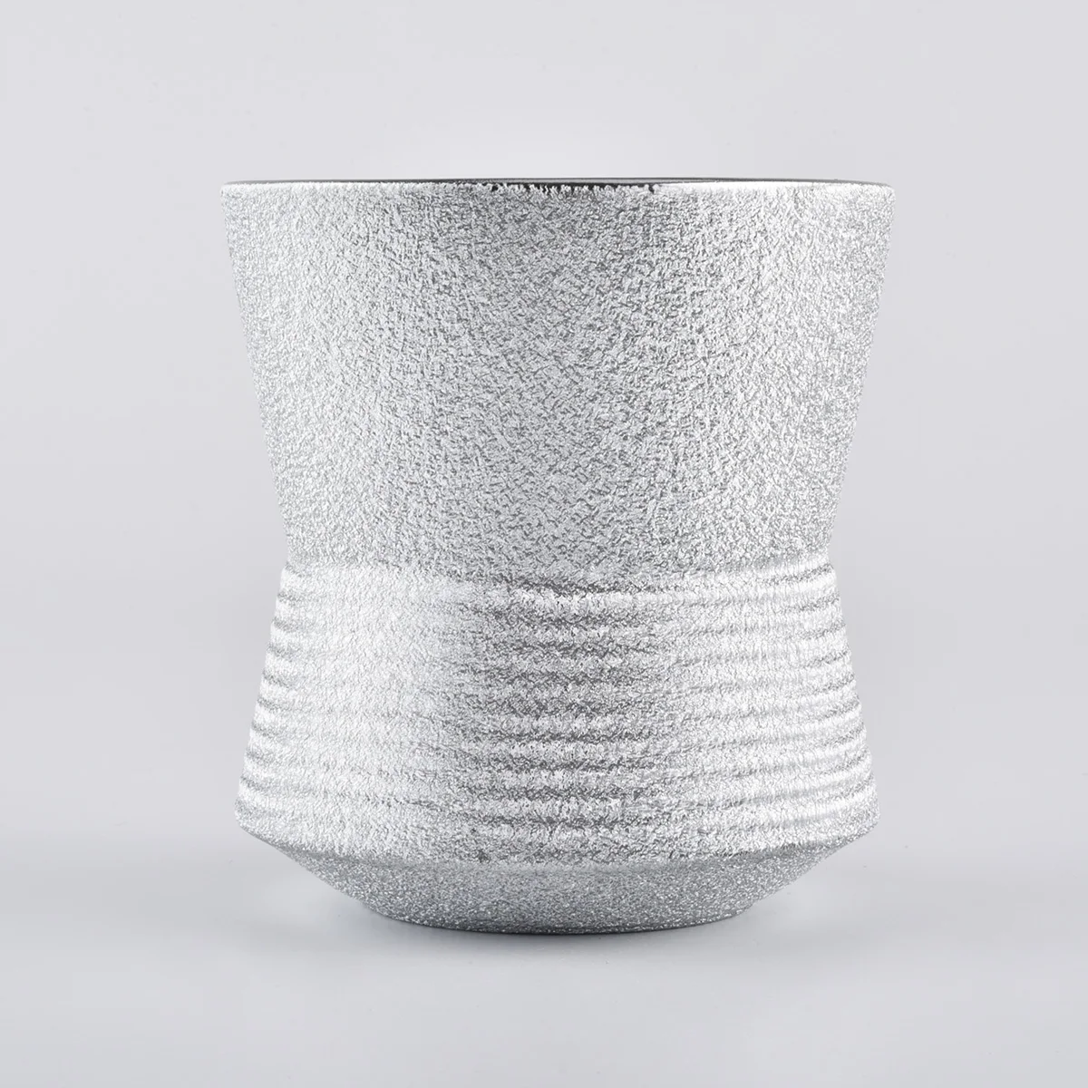 metallized ceramic candle holder