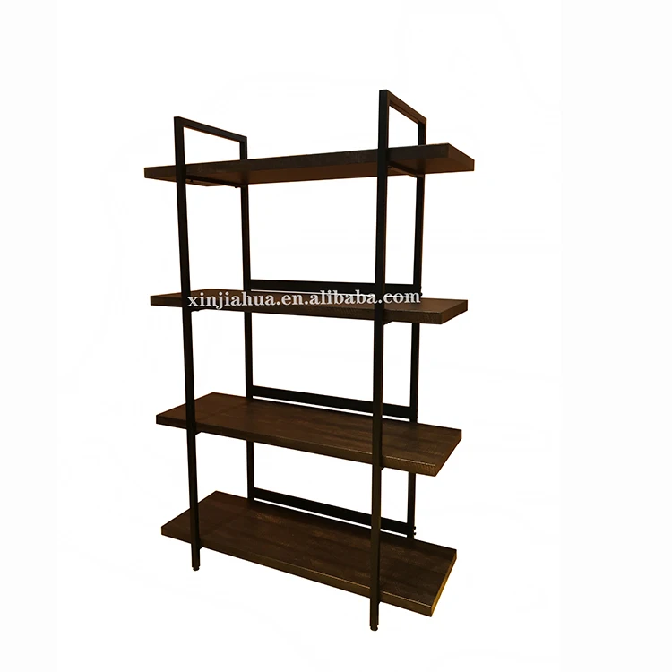 Justhome Wholesale Metal Frame Industrial Wood Bookshelf 4 Tiers Bookcase Buy 4 Tiers Bookcase