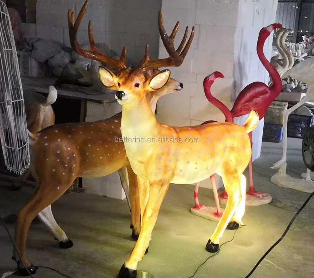 Outdoor Lighted Fiberglass Christmas Deer Decoration/outdoor Led