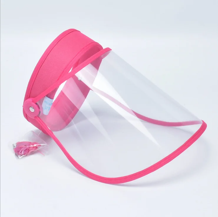 Wholesale Transparent Dustproof Protective Face Shield Hat Adjustable Full Cover Face Shield Visor Hat