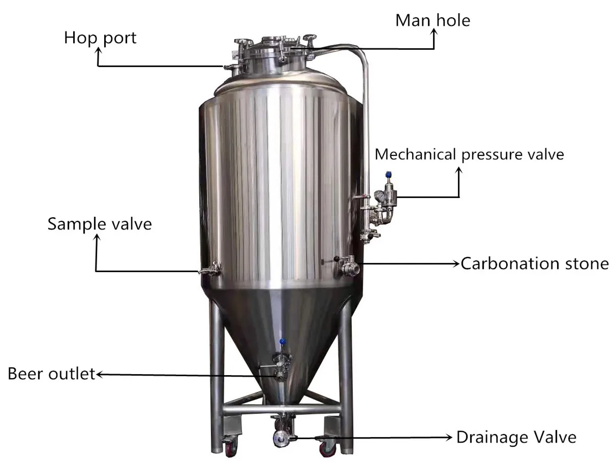 50 100,200,300,400,500,1000 Litros De Fermentación De Cerveza Tanque