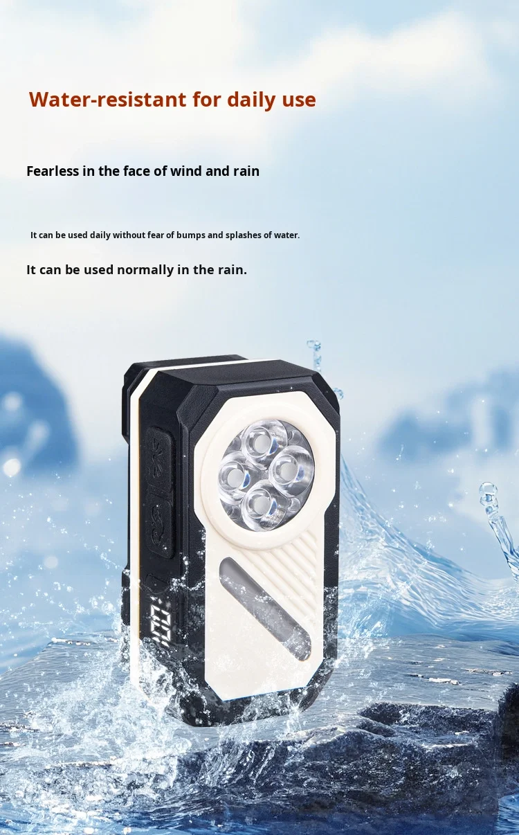 多功能EDC灯，带电子显示屏七色背光强磁铁可拆卸头戴式手电筒帽夹