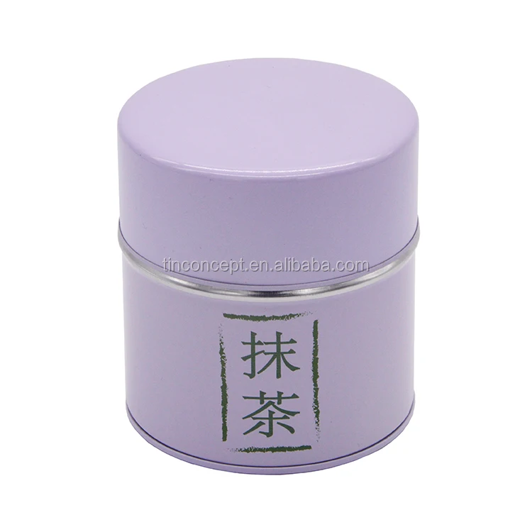 Food Grade Custom Printed plug lid Matcha Tea Tin Box