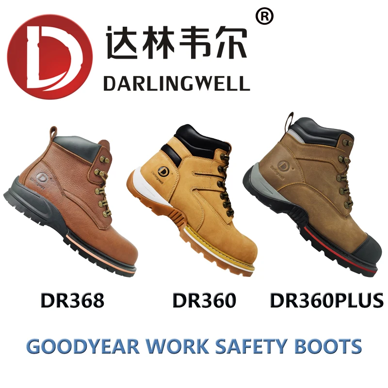 Mens Leather Semi Goodyear Welted Waterproof Safety Ankle Work Boots Shoes Size 