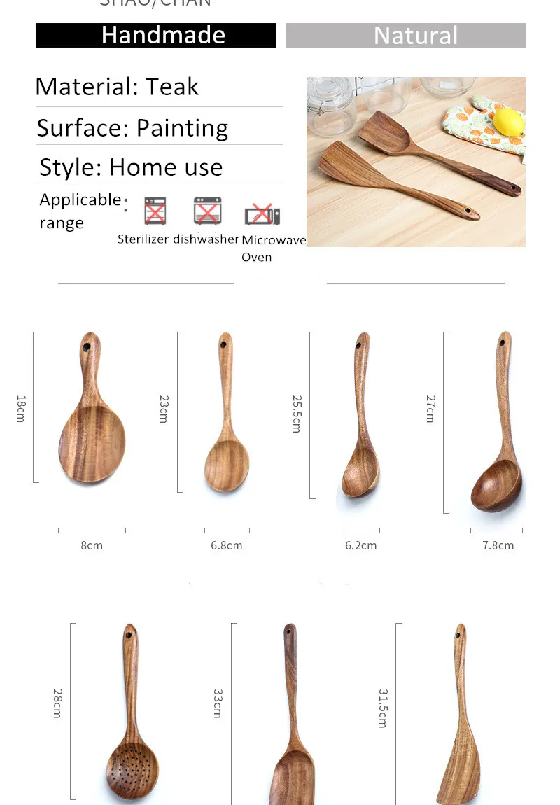 Teak Kitchen Tensils Sets No Stick Spades Kitchen Accessories Sets