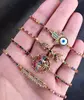 Rainbow Jewelry Bracelet Eye Fishbone Flower Pattern Small Diamond Bracelet Girl Summer Bracelet