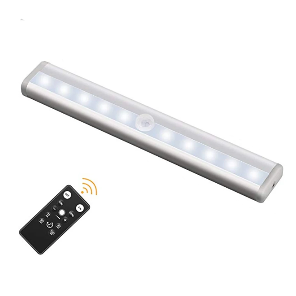 2019 New PIR Sensor Remote Control 10pcs Battery Powered Under LED Cabinet Lights