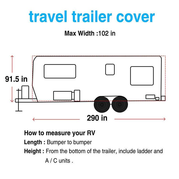 Tailored Travel Trailer Cover Caravan Cover/rv Cover/motorhome Cover ...