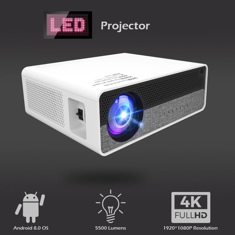 2020 Smart Android Projector 1080P Full HD LED Wifi Projector Q9 With Max Image Size 300inch