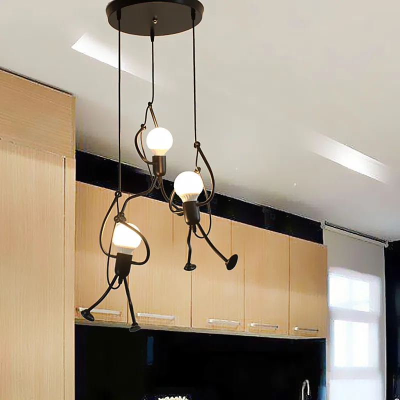 Retro Kreative Schmiedeeisen Bösewicht Kronleuchter Anhänger Lichter