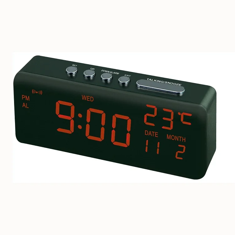 Hourly Chime Snooze Alarm Clock,Music Alarm Led Clock,Temperature