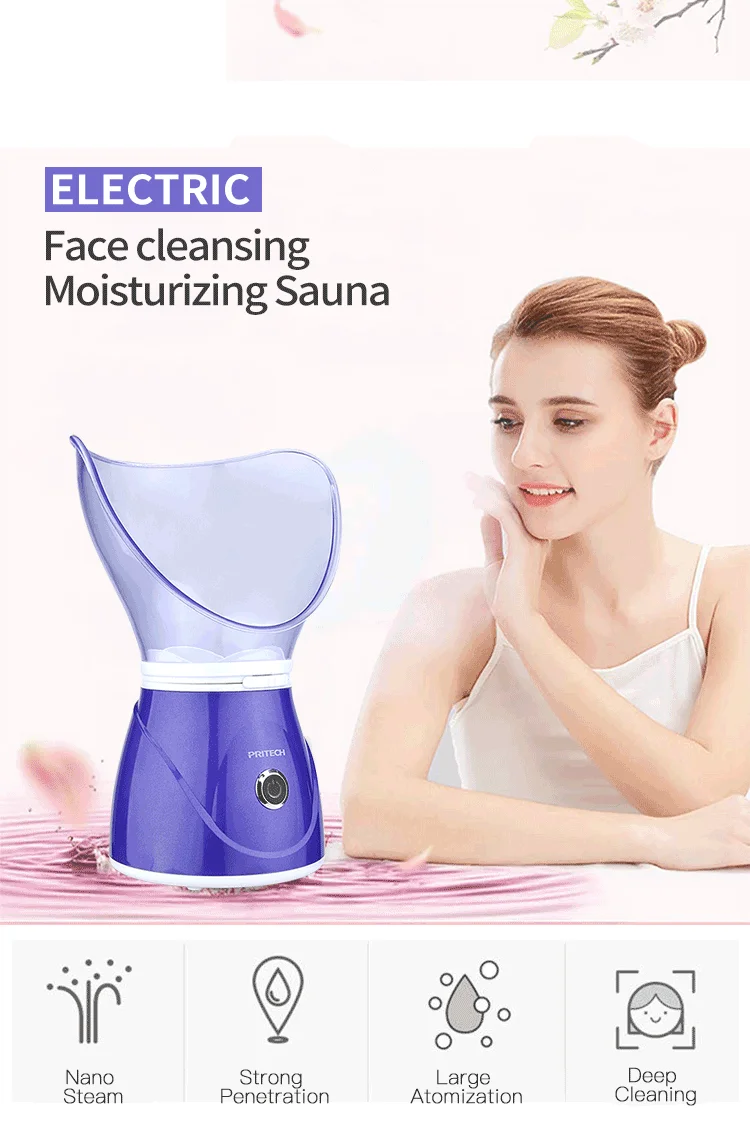 Pritech 2021 Custom Home Facial Steamer Moisturizing Warm Mist Face