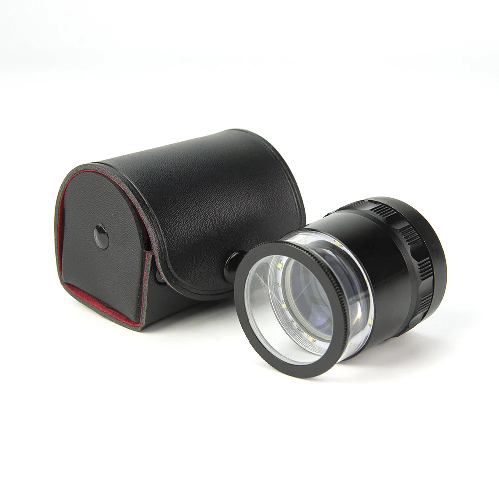Real 10x Professional Loupe With Led Light Scale Adjustable Focal