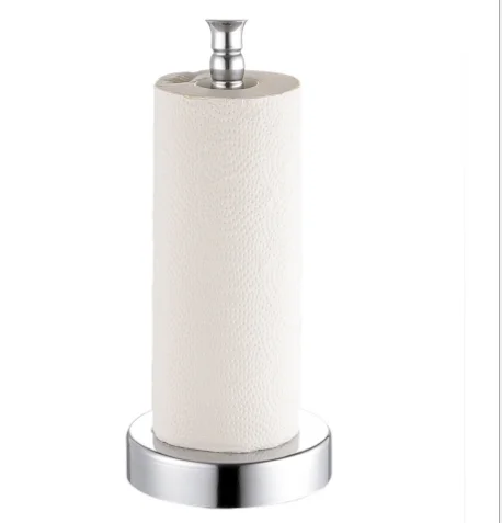 1pc Non-Slip Stainless Steel Paper Towel Holder for Kitchen Countertop -  Weighted Base Standing Paper Towel Dispenser with Roll Holder - Easy to Use  a