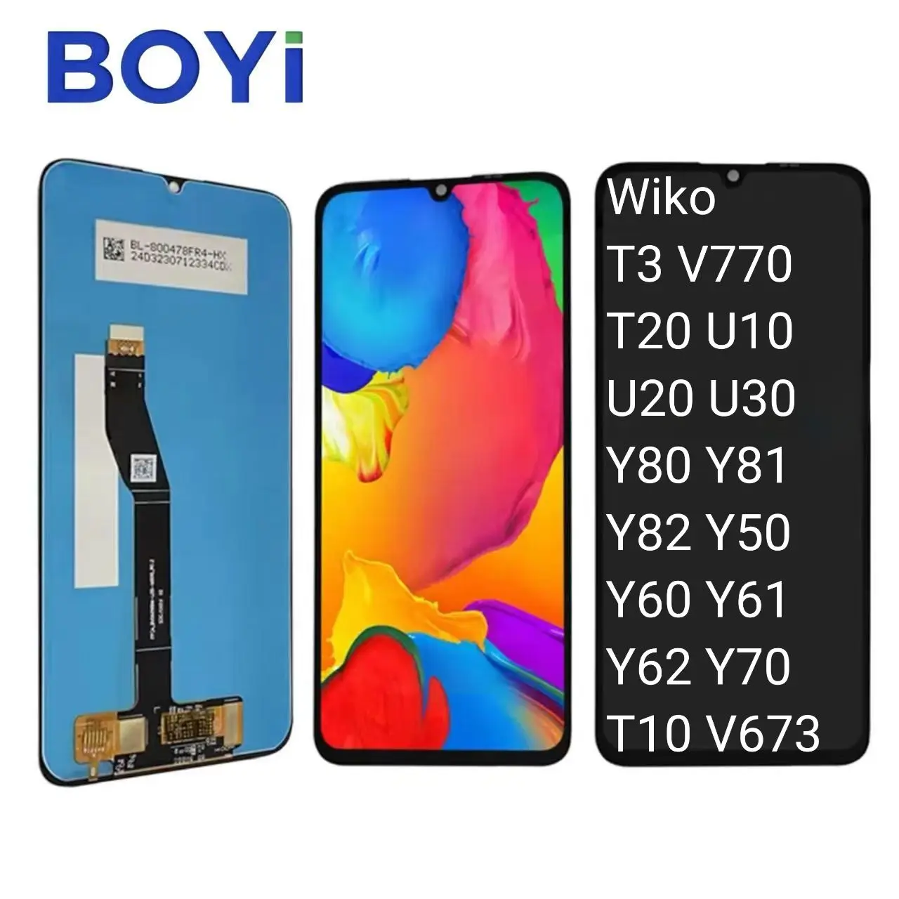 Close-up of Wiko VOIX U616AT digitizer connector and LCD ribbon interface