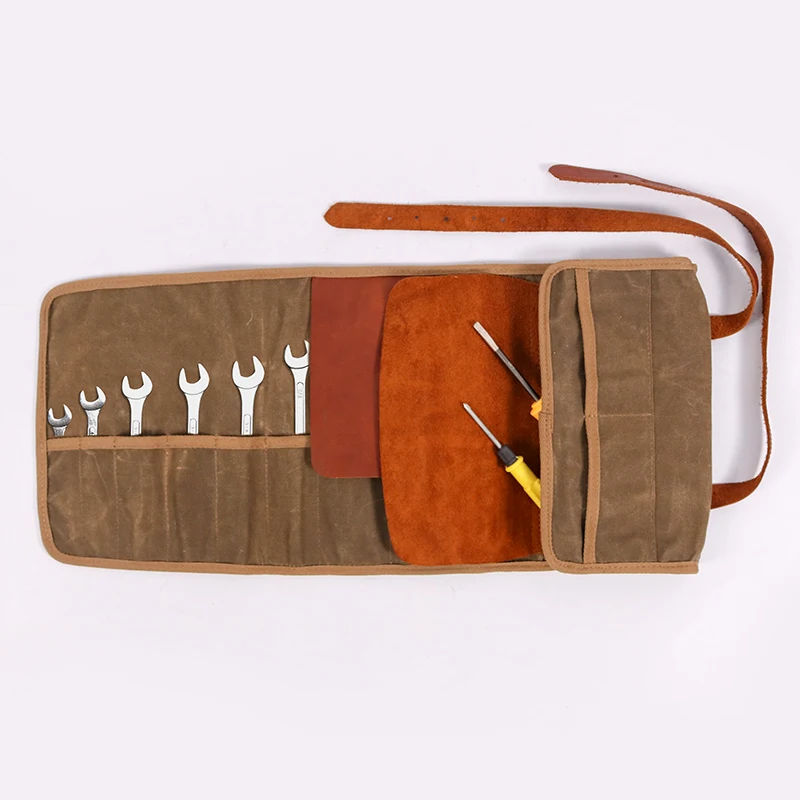 Wholesale Vintage Heavy Duty Folding Waxed Canvas Motorcycle Leather