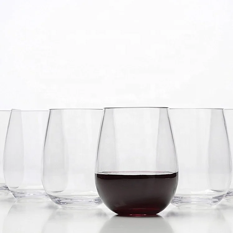 Unbreakable Reusable Bpa Free Plastic Clear Stemless Wine Glasses Buy Stemless Wine Glasses 9798