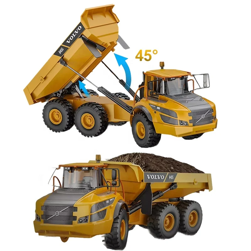 VOLVO A40G 無線リモコン ダンプトラック Double E Remote Control Volvo A40G - 1/20 RC Dump Truck