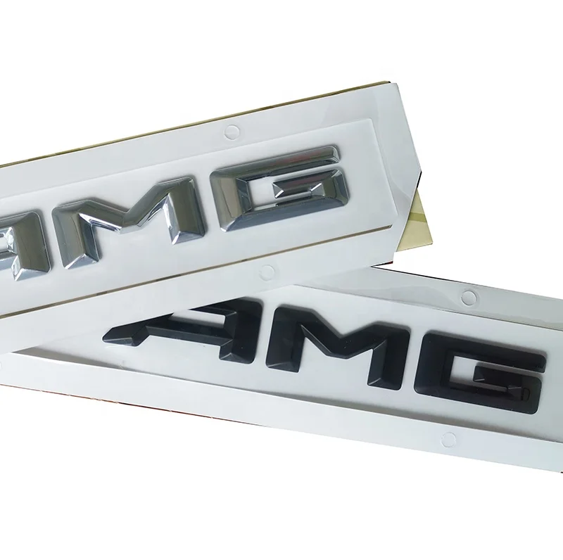 

Car Metal ilver Chrome Black 3M AMG Logo Badge Decal Emblem ticker,50 Pieces, Black/chrome