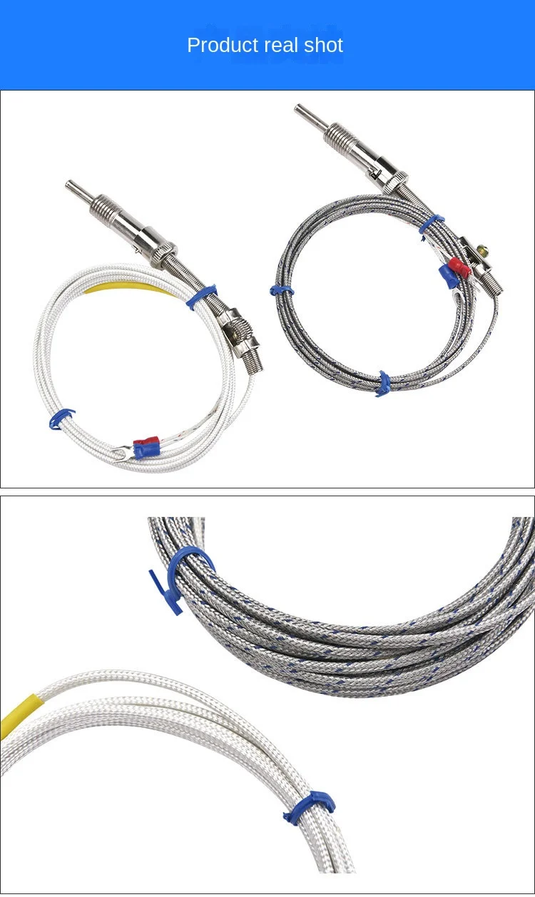 Spring-type Standard M12*1.5 High-temperature Copper Thermocouple Injection Molding Machines K/E/PT Type Temperature Sensor details