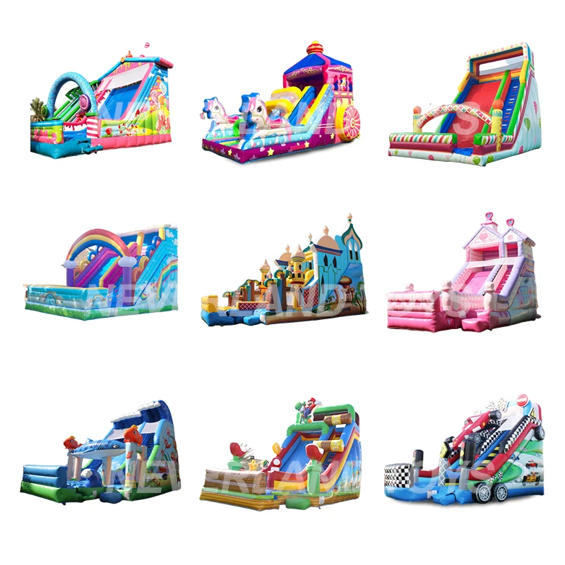 Custom Mega PVC 15ft 17ft 18ft 22 ft 30 ft Inflatable Playground Water Slides Children Giant Inflatable Slide For Sale