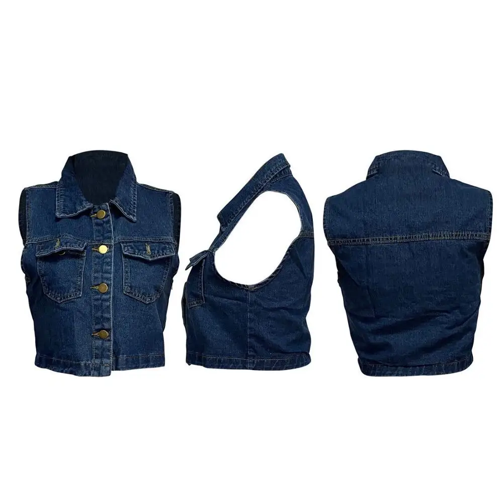 Wholesale Jean Waistcoat 2020 new vest sexy sleeveless vest Jean jacket