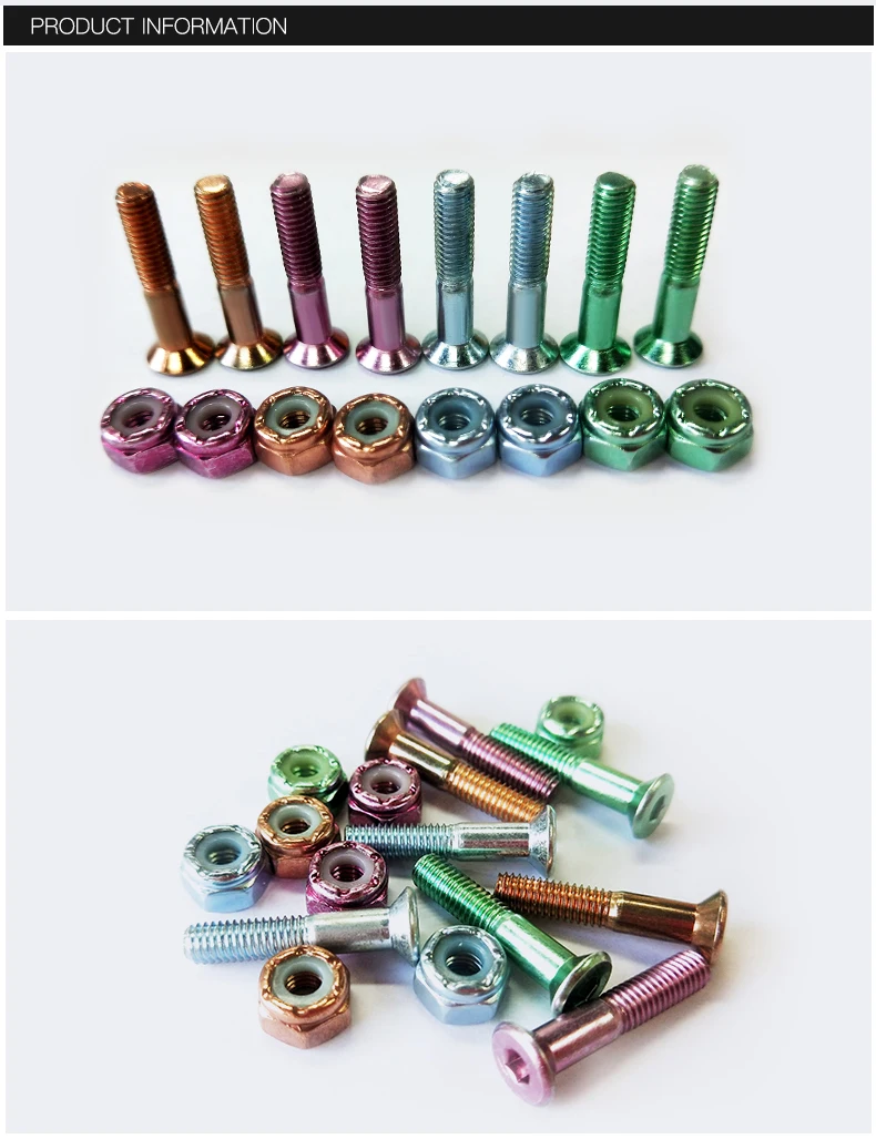 25mm Wholesale Custom Skateboard Longboard Hardware Screws Nuts Bolts