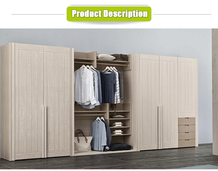 Customized modern solid 4 door mdf wood wooden clothes wardrobe for for bedroom furniture