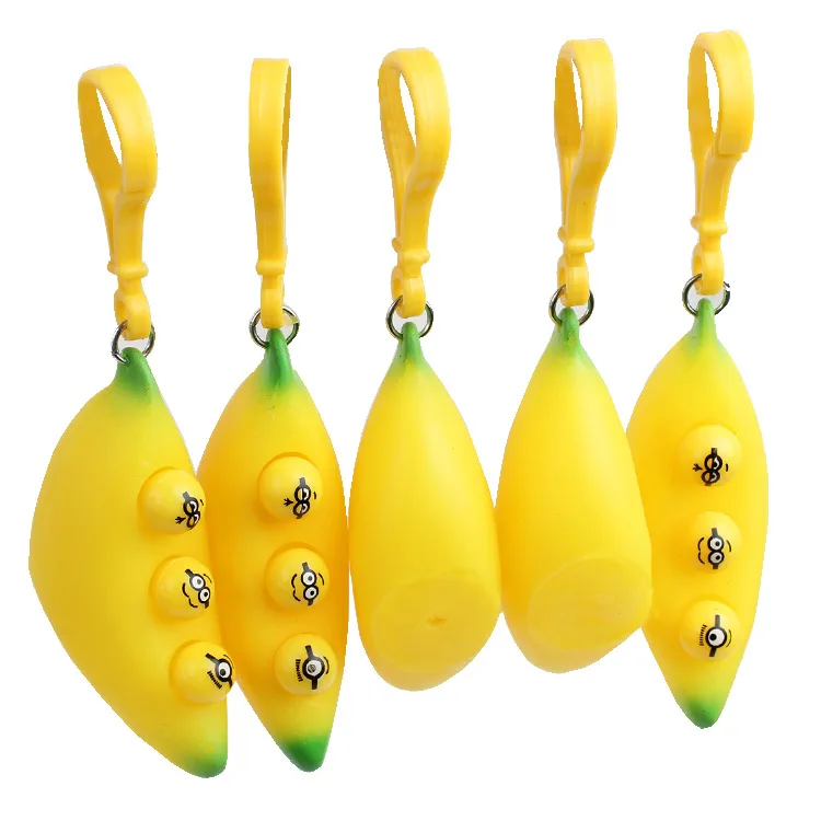 Funny Cute Stress Relief Banana Key Chain For Kids Toy For Boys Girls ...