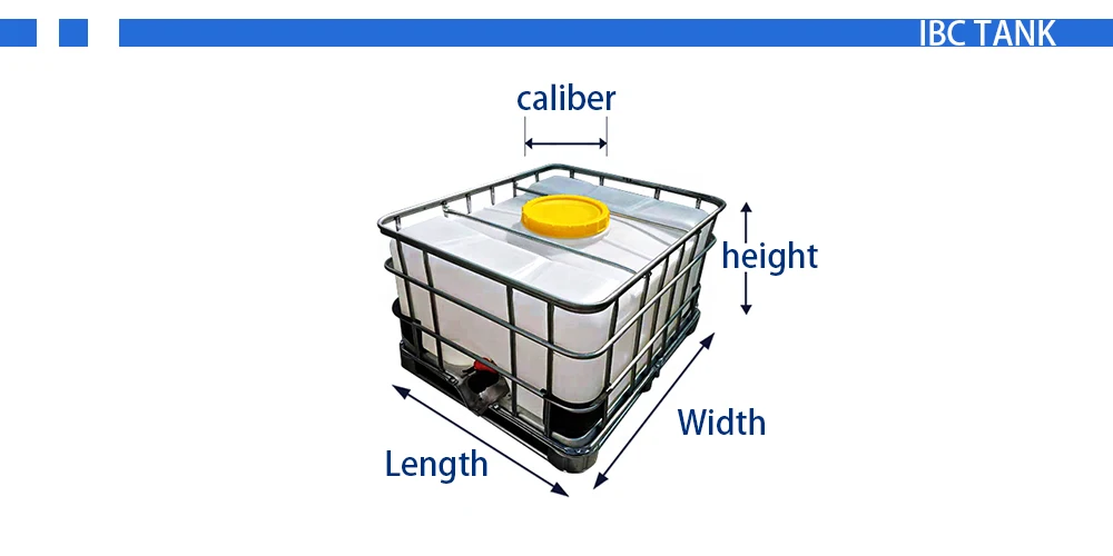 1000 liter plastic pe tote ibc tank with steel ibc cage