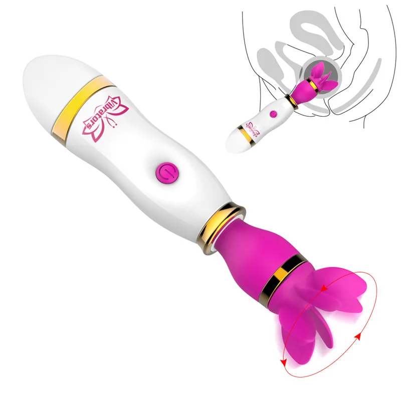 12 Speeds Mute Rotation Dildo Vibrators Tongue Licking Oral Vibrator Sex Toy for Women G Spot Massager Clitoris Stimulator Adult