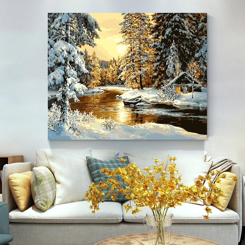 Vier Jahreszeiten Landschaft Diy Malen Nach Zahlen