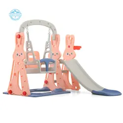 A01208 Fast Dispatch Factory Cheap Children Indoor Playground Baby Toys Colorful Plastic Kids Swing And Slide