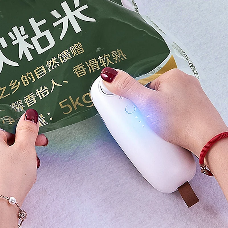 USB Rechargeable Heat Sealer Mini Packaging Food Bag Sealing Machine With Cable Multifunctional Sealer Packing Kitchen Tools