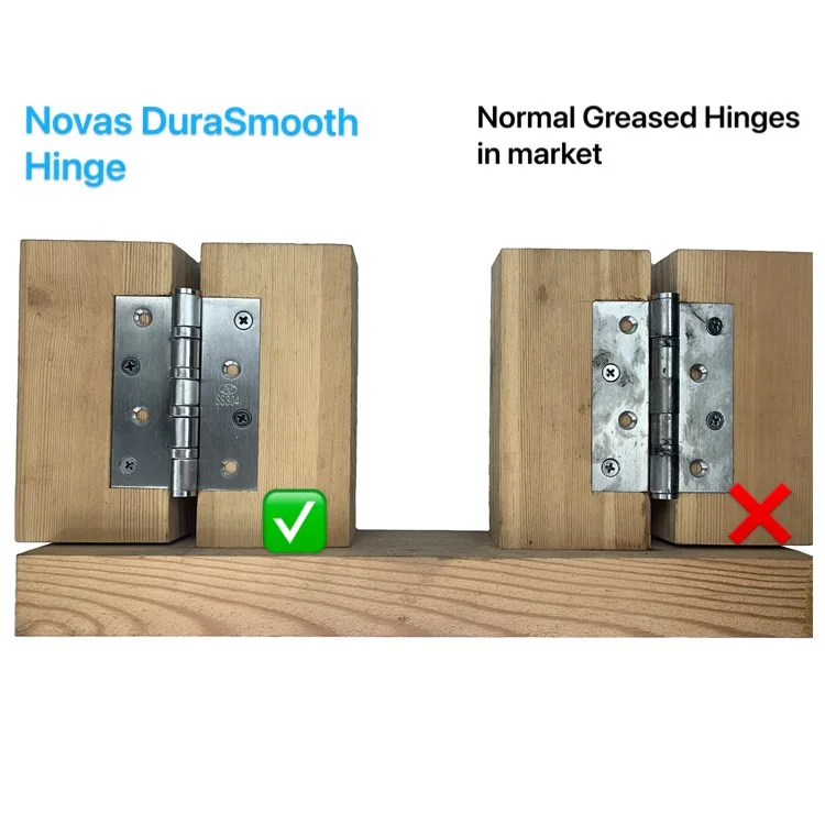 4 Inch 304 Stainless Steel Door Hinge Ball Bearing Butt Hinge 4bb Square Corner Fixed Pin Grease