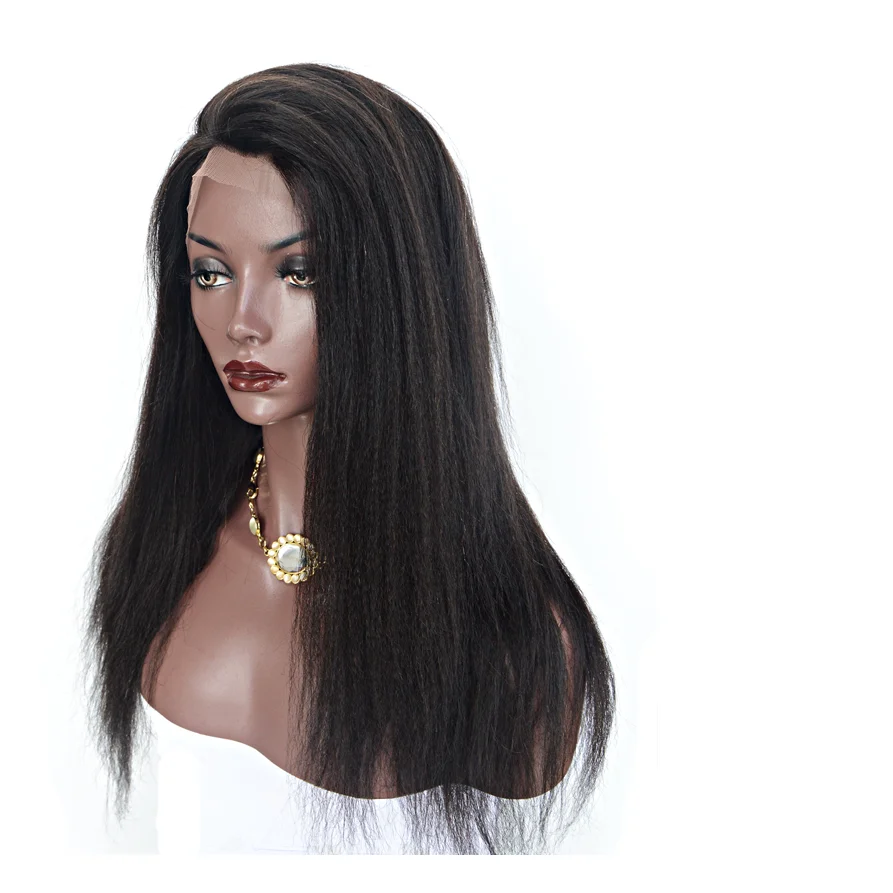 松散等级 9a130% 密度职业生产印度头发 yaki 直发蕾丝前发假发与婴儿