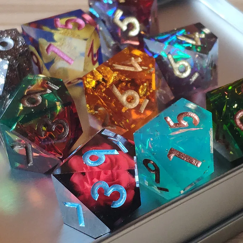 Mini Polyhedra D10 Dnd Dice Sharp Edge Resin Dice Custom Factory 10 Sides Dice Dungeons