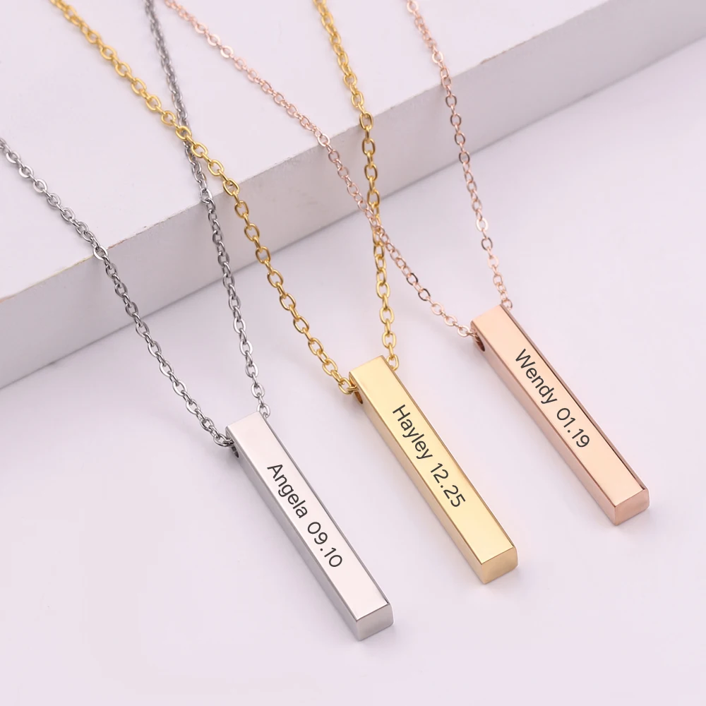 Stainless Steel Engravable 18k 24k Gold Plated Vertical Custom Bar