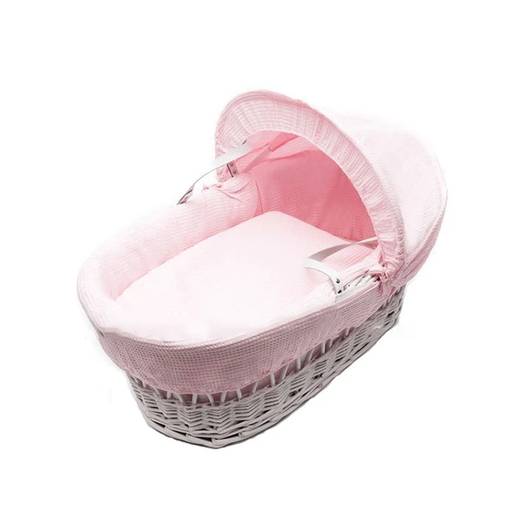 Antique Hand Made Wicker Baby Basket Decorated Buy