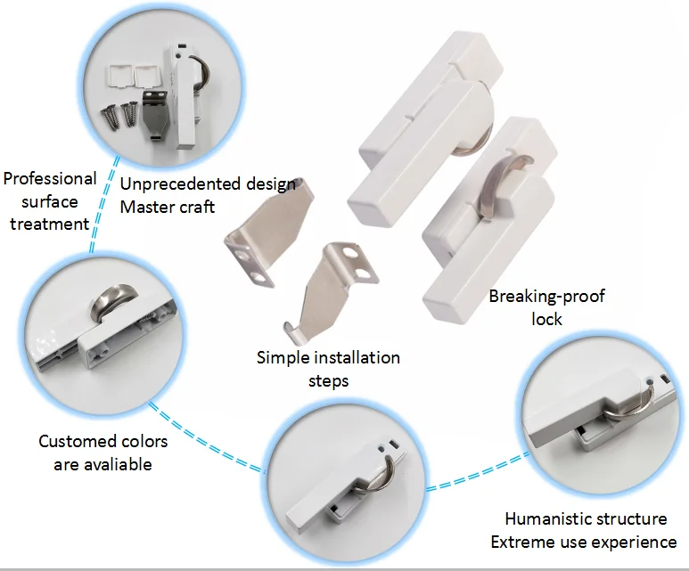 2020 Upvc Window Hardware Glass Sliding Window Security Handle Lock Aluminium Sliding Window Locks