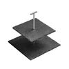 Popular Two Tier Square Black Slate Cake Stand And Slate Cake Plate