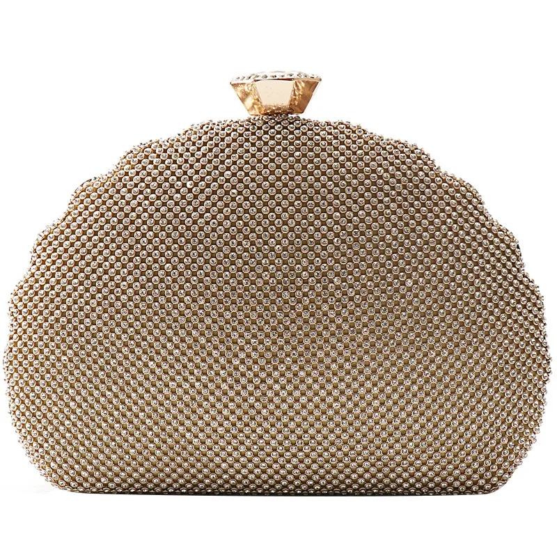 gold shell clutch bag